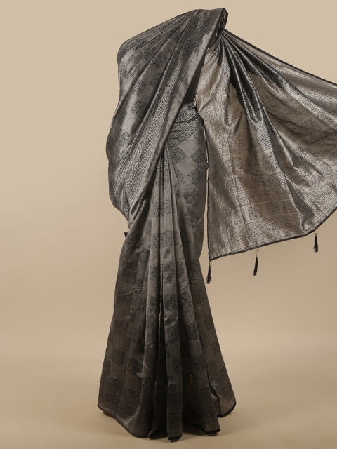 

Pothys Grey & Black Floral Saree