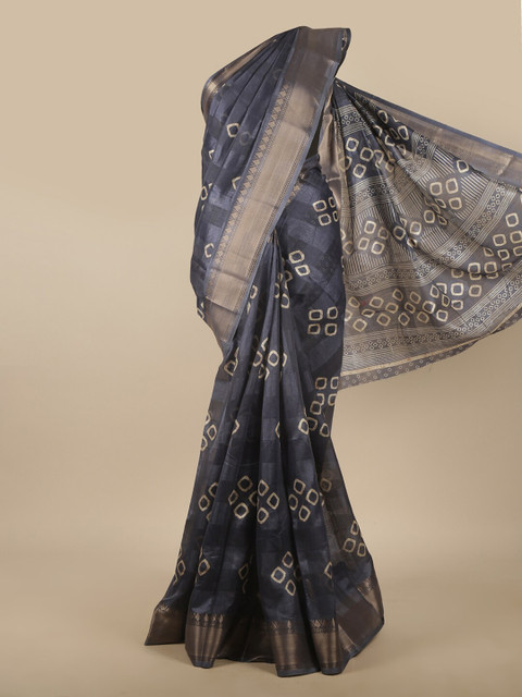 

Pothys Grey & White Printed Saree