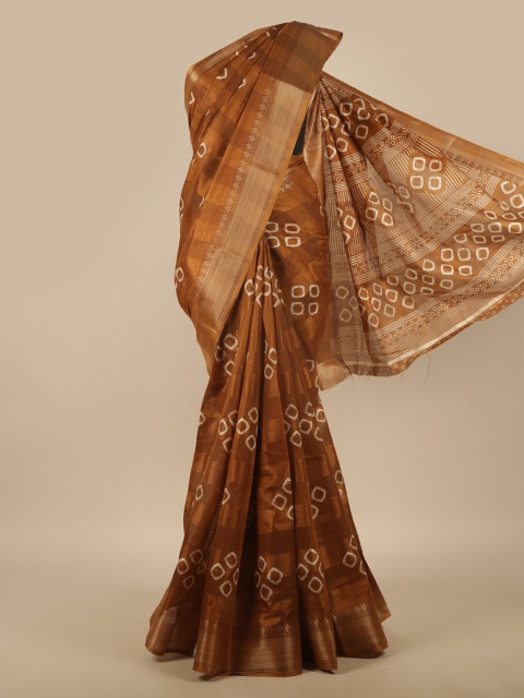 

Pothys Brown & White Zari Saree