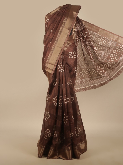 

Pothys Brown & White Printed Saree