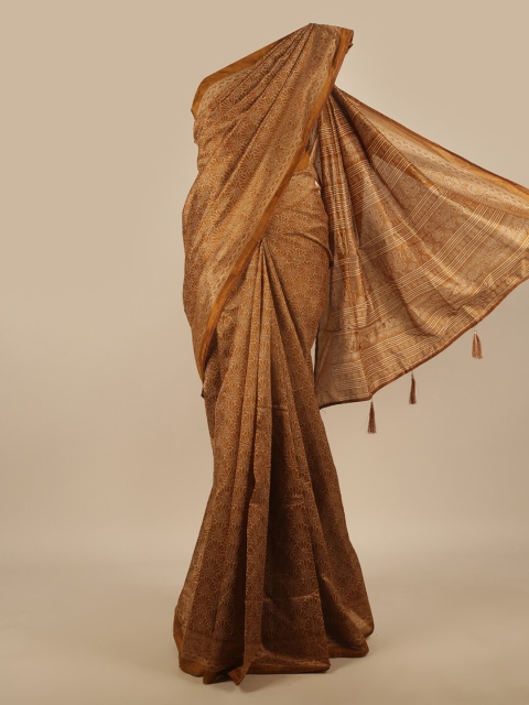 

Pothys Brown & Off-White Abstract Printed Saree