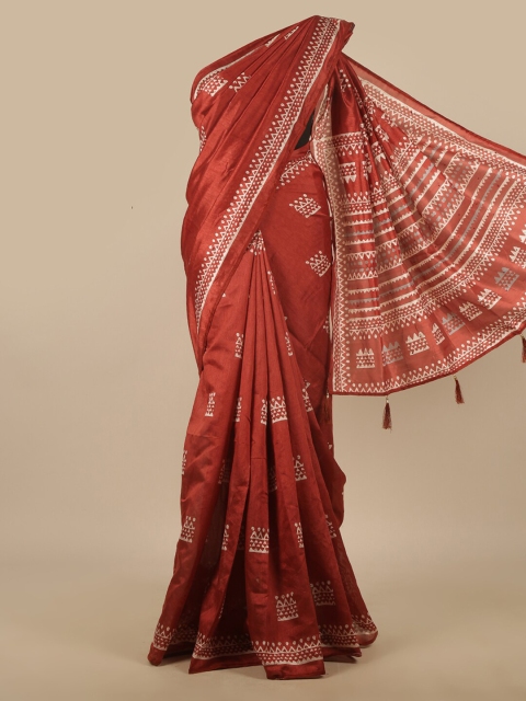 

Pothys Rust & White Printed Saree