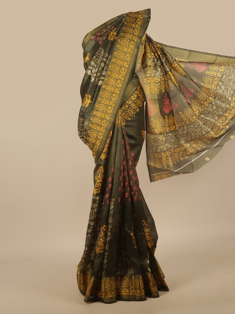 

Pothys Green & Mustard Ethnic Motifs Saree