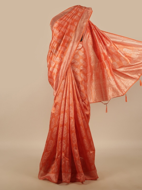 

Pothys Orange & White Ethnic Motifs Printed Saree