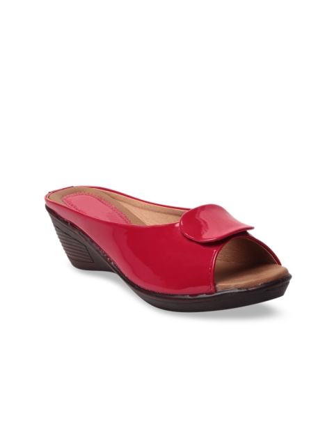 

MSC Red Wedge Peep Toes
