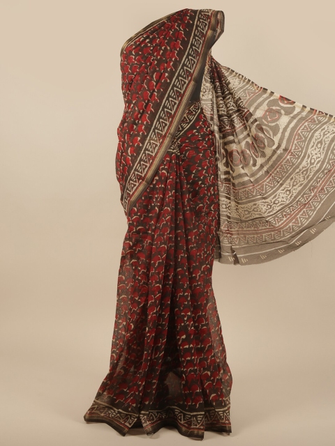 

Pothys Brown & Red Zari Saree