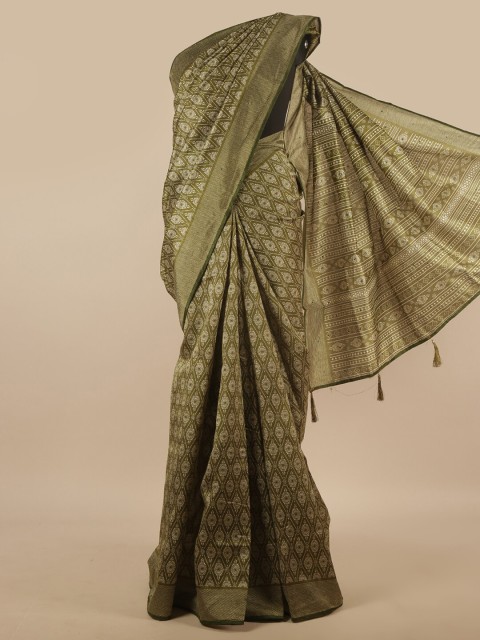 

Pothys Green Cotton Blend Saree