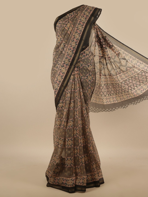 

Pothys Grey & Black Ethnic Motifs Printed Cotton Blend Saree