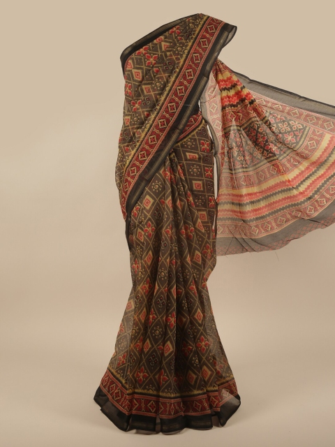 

Pothys Grey & Blue Floral Saree