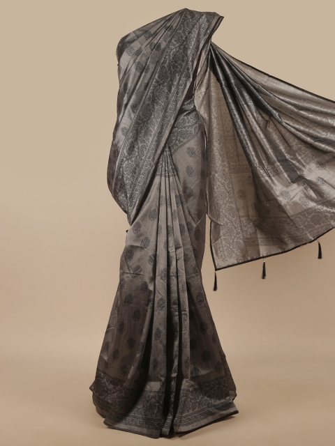 

Pothys Grey & Black Floral Printed Saree