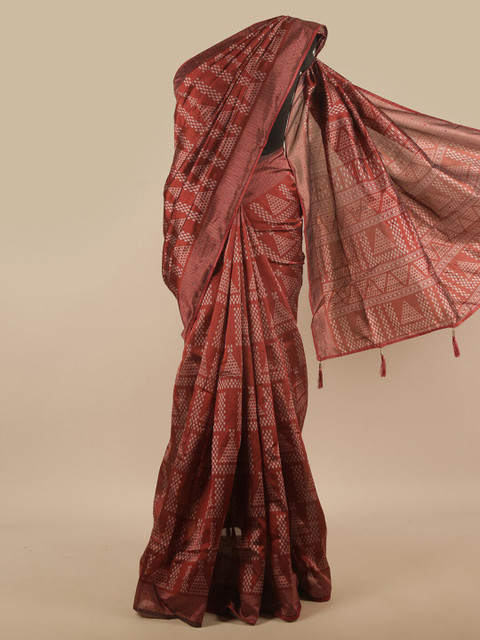 

Pothys Maroon & White Ethnic Motifs Saree