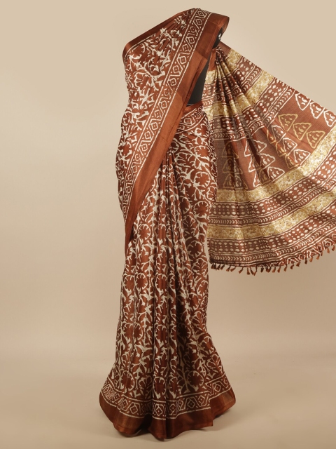 

Pothys Brown & Off White Floral Printed Saree
