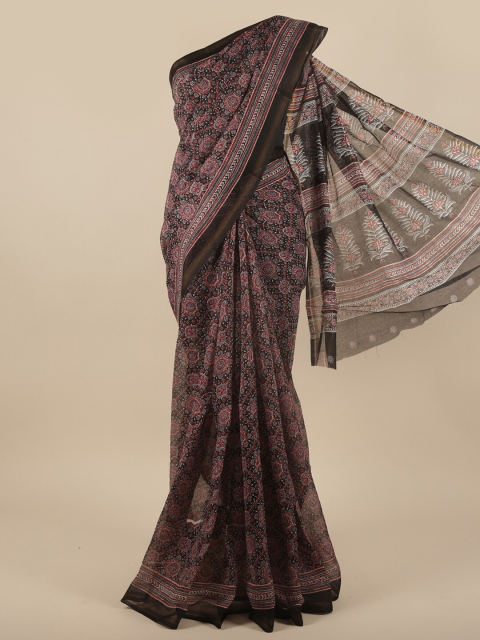 

Pothys Black & Magenta Abstract Printed Cotton Blend Saree