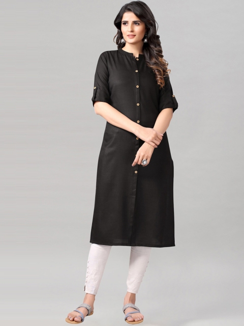

KALINI Women Black Solid Kurta