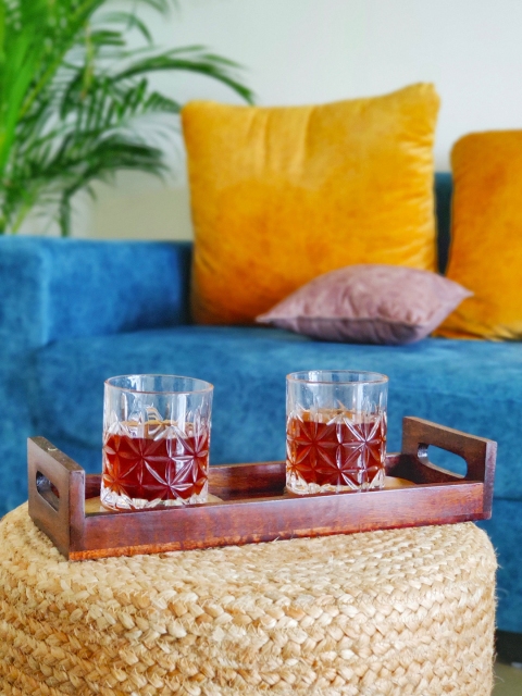

NURTURE INDIA Brown Compact Acacia Wooden Tray