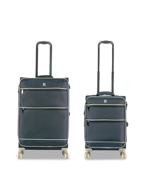

IT luggage Set Of 2 Grey Solid Soft-Sided Trolley Bag