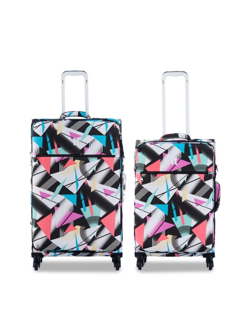 

IT luggage Set Of 2 Printed Hard-Sided Trolley Suitcases, White