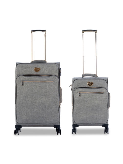 

IT luggage Set Of 2 Solid Hard-Sided Trolley Suitcases, Grey