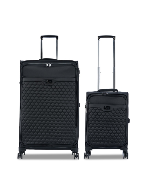 

IT luggage Set Of 2 Solid Hard-Sided Trolley Suitcases, Black