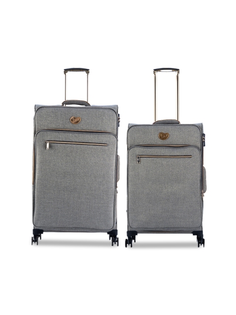 

IT luggage Set Of 2 Solid Hard-Sided Trolley Suitcases, Grey