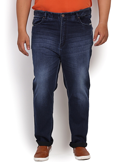 

John Pride Plus Size Men Blue Smart Fit Mid-Rise Clean Look Jeans