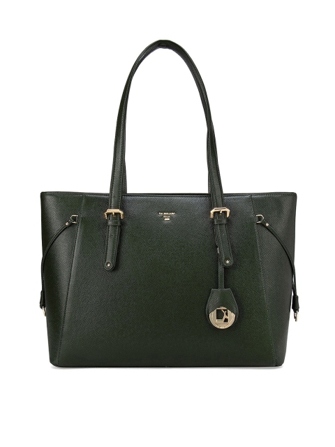 

Da Milano Green Textured Leather Structured Shoulder Bag