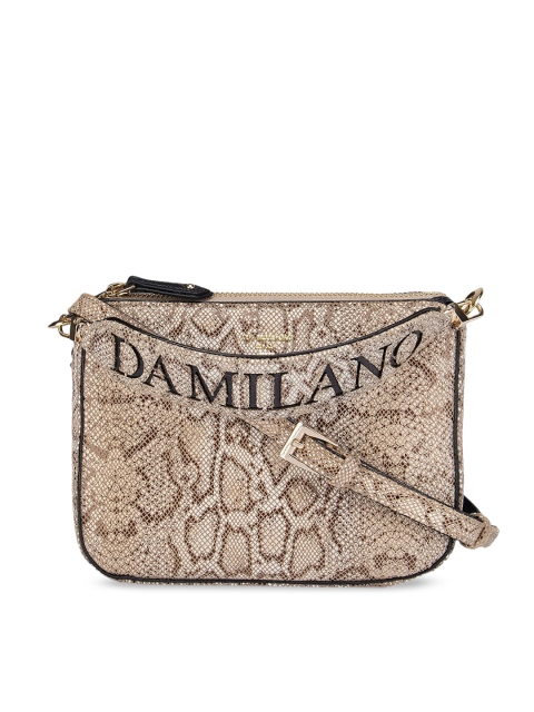

Da Milano Off White Textured Leather Structured Sling Bag