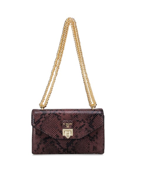 

Da Milano Burgundy Leather Structured Sling Bag