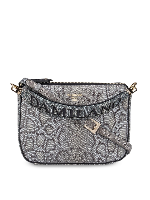 

Da Milano Off White Printed Leather Structured Sling Bag