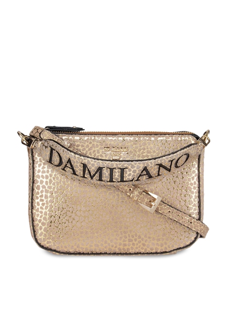 

Da Milano Beige Textured Leather Structured Sling Bag