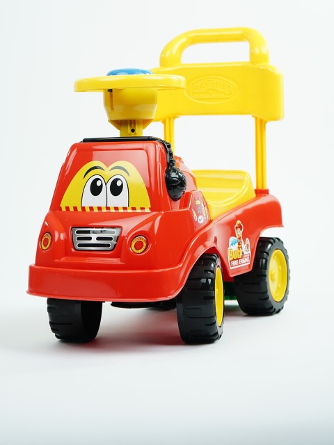 

UNITED AGENCIES Kids Red & Yellow BOB Ride On Fire Engine Toy