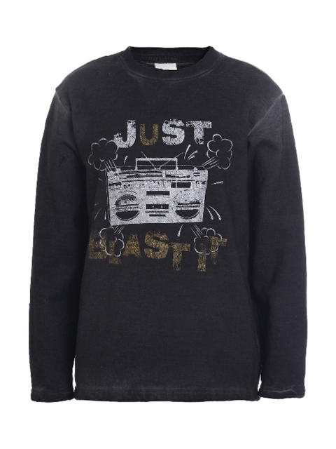 

UNDER FOURTEEN ONLY Boys Black Printed T-shirt