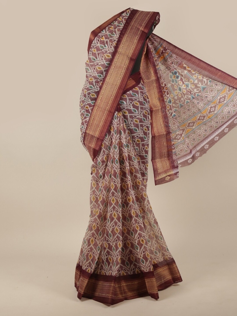 

Pothys Purple & White Floral Printed Cotton Blend Saree