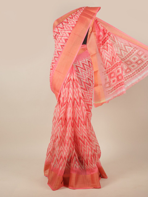 

Pothys Pink & White Printed Saree