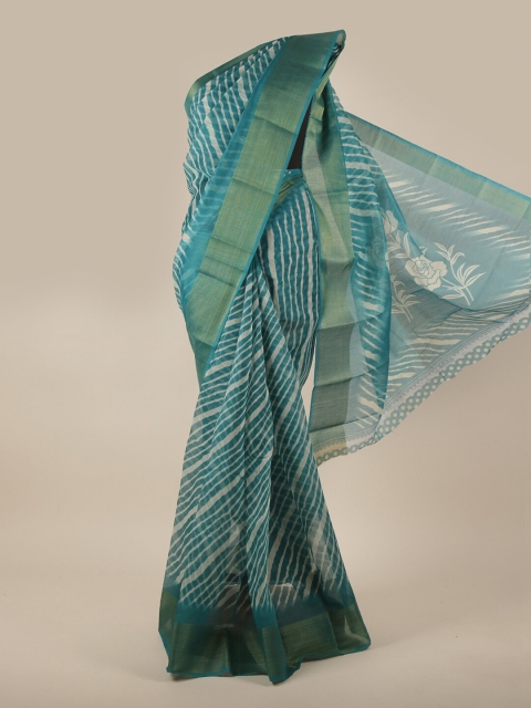 

Pothys Blue & White Striped Cotton Blend Saree
