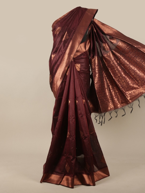 

Pothys Maroon & Copper Woven Design Jute Silk Saree