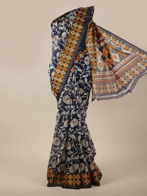 

Pothys Blue & White Floral Printed Saree