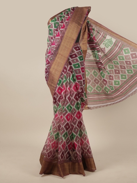 

Pothys Multi Color Geometric Printed Cotton Blend Saree