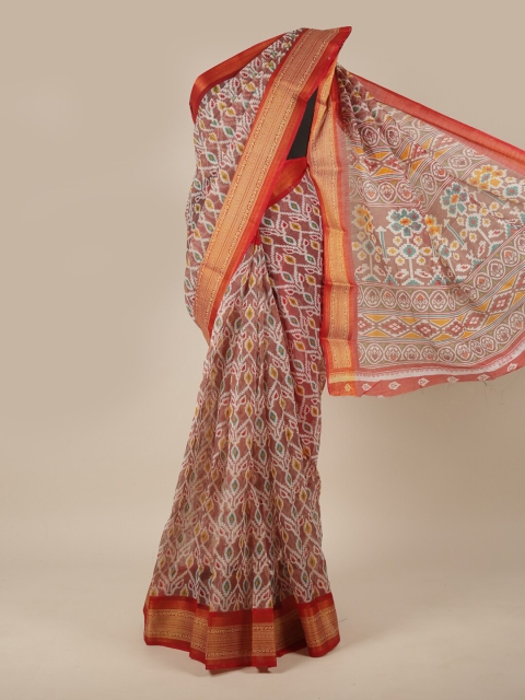 

Pothys Red, Yellow & White Ethnic Motifs Printed Saree