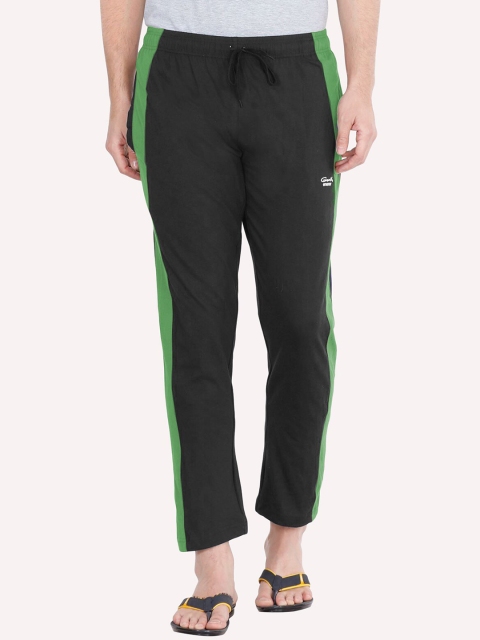 

Genx Men Black & Green Striped Lounge Pants