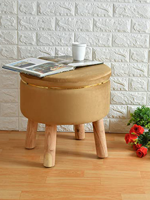

Clasiko Beige Ottoman Pouffes Stool