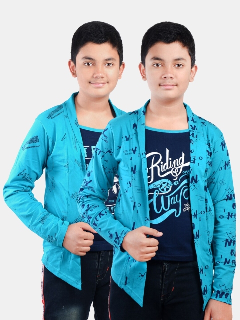 

Fabshio Boys Green & spiro disco ball 2 Printed Pockets Slim Fit T-shirt