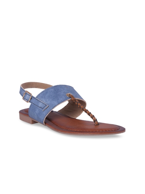 

MSC Women Blue T-Strap Flats
