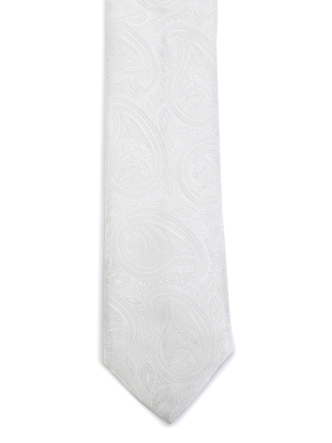 

Calvadoss Men White Woven Design Broad Tie