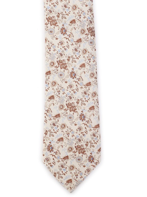 

Calvadoss Men Beige & Brown Woven Design Broad Tie