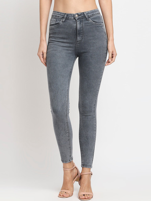 

fungus Women Grey Slim Fit High-Rise Stretchable Jeans