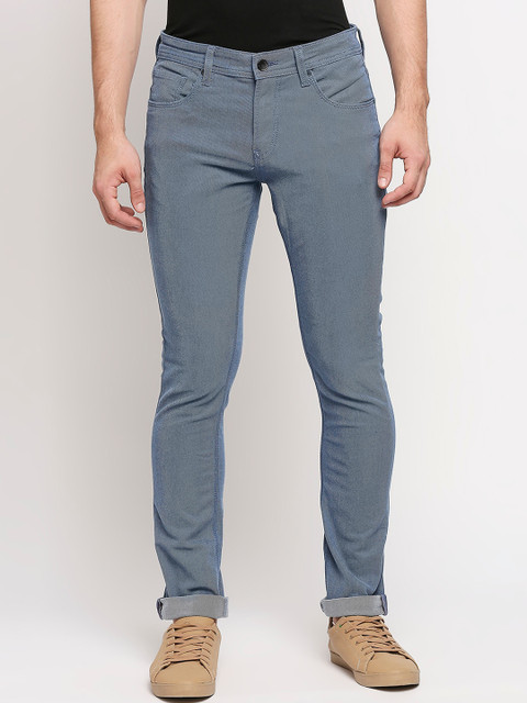 

SPYKAR Men Blue Skinny Fit Low-Rise Pure Cotton Jeans