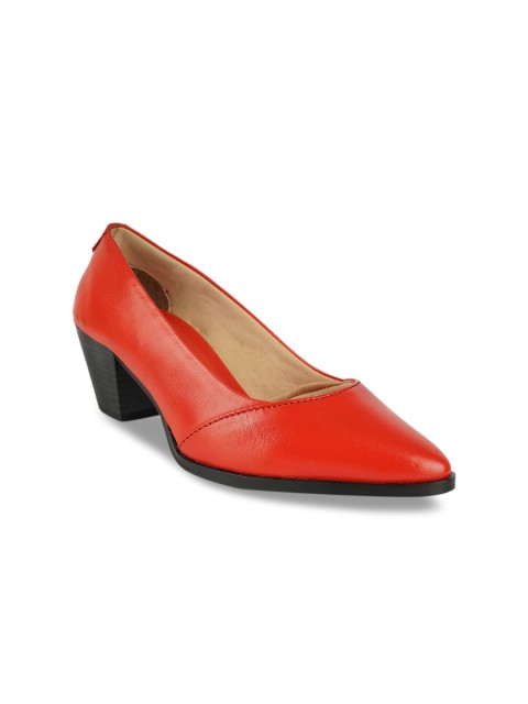 

STALK Orange & Black Block Pumps