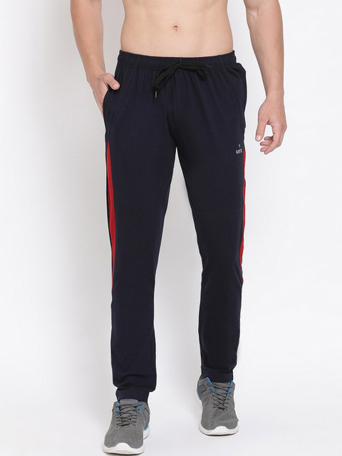 

Genx Men Navy Blue Solid Pure Cotton Track Pants