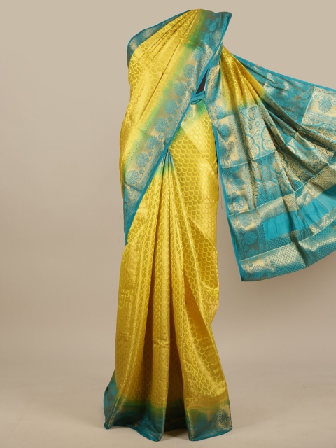 

Pothys Yellow & Blue Woven Design Jute Silk Saree